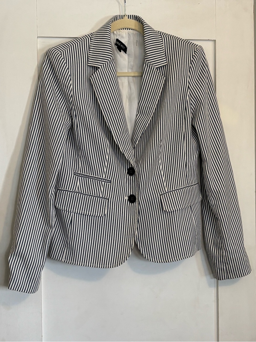 Nine West | Blue & White Pinstripe Blazer